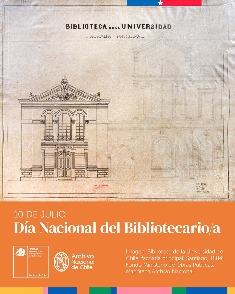 ANdeChile's tweet photo. 📚✨Hoy conmemoramos el Día Nacional del Bibliotecario/a en Chile.
Saludamos a quienes, con su labor, promueven la lectura, el acceso al conocimiento y el patrimonio documental. 📖
📷Biblioteca de la U. de Chile, 1884. Fondo Ministerio de Obras Públicas, Mapoteca Archivo Nacional https://t.co/FpjJHUDbg4