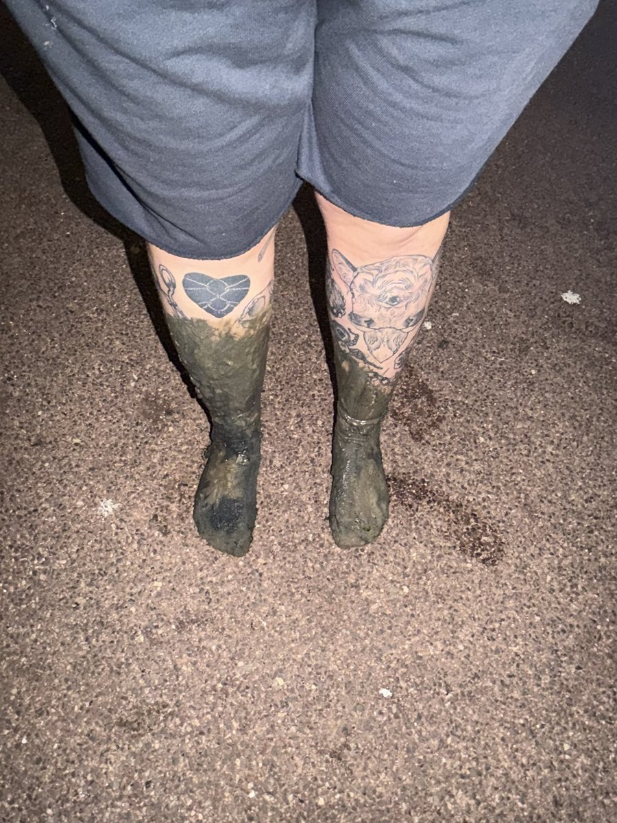 brutaldotjpeg's tweet photo. I’ve been walking with a stick recently because I’ve had a lot of pain in my hip and legs but I’ve been trying to work hard at the gym!! 
I also got stuck in quicksand at 1am 🤣 https://t.co/1h73xoXKpe
