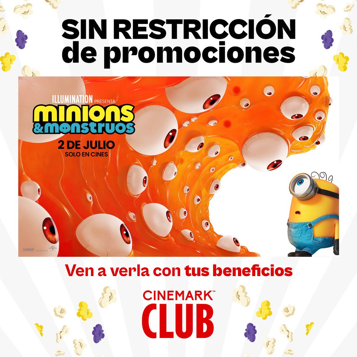 CinemarkChile's tweet photo. BELLO: SE ACABÓ LA RESTRICCIÓN 😍

Así que pueden venir a ver a los banana papoi con sus beneficios Cinemark Club ✨

Entradas disponibles aquí => https://t.co/Cq5oZwN7Eq  ☑️ https://t.co/lQUu02IniF
