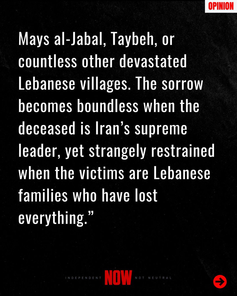 NOW_Lebanon__'s tweet photo. "Crying for the Supreme Leader, Silent over “his Floak” " by Makram Rabah
@makramrabah 

Read The Full Article On Our Website:
https://t.co/LOUvP6tsTi

Linktree in Bio. https://t.co/cAI1bHbIrm