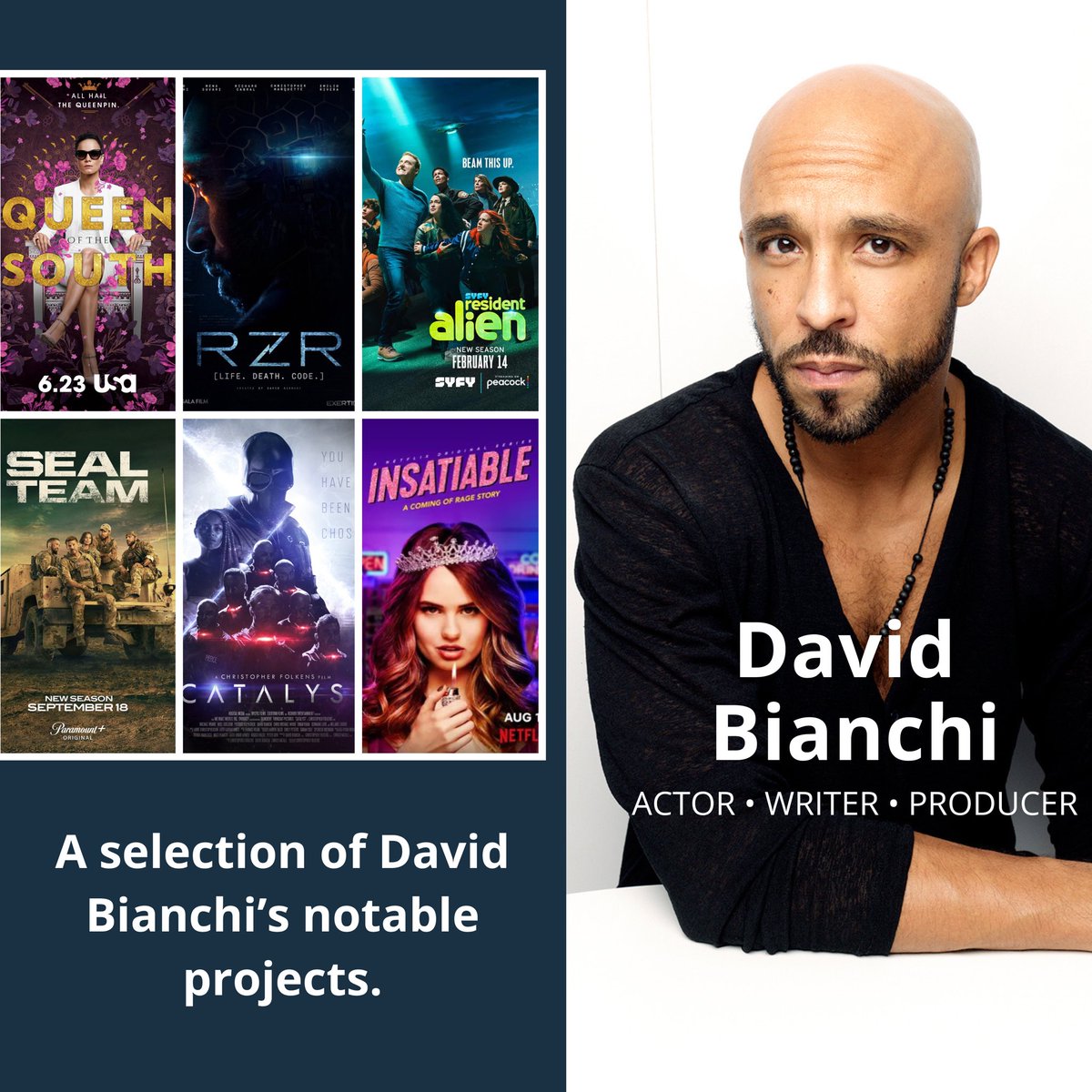 MsChrisSolomon's tweet photo. Next Thursday, actor, writer, and producer @davidbianchi joins us for a mini masterclass packed with insights on creating opportunities, producing your own work, elevating your self-tapes, and building a lasting career.
https://t.co/WWuzxxw5pD https://t.co/FYKdQYhYlj