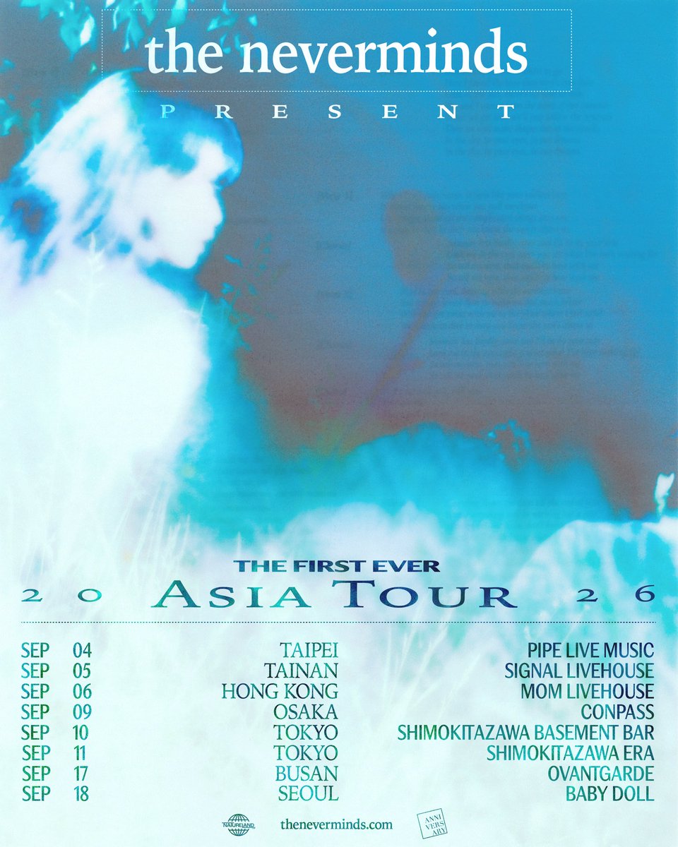 thenvrmindsband's tweet photo. the neverminds asia tour 2026

we’re going to asia this september ♡̷̷̷“
rsvp tickets on https://t.co/IrYMK9KwtS

poster by @madebyboog https://t.co/7dcFBUGcsB