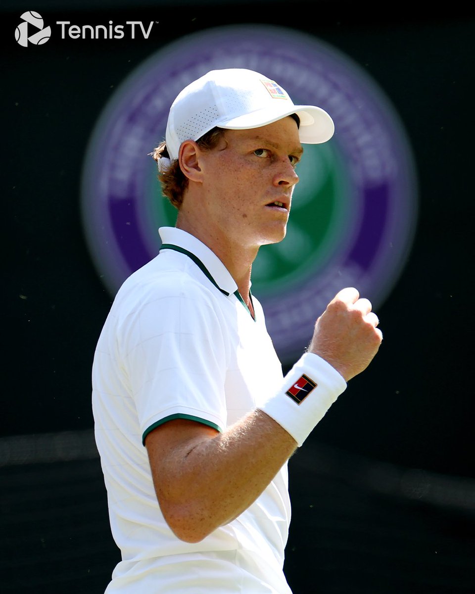TennisTV's tweet photo. Sinner steps up 📈 @janniksin 

The World No.1 leads Djokovic 6-4!

#Wimbledon https://t.co/b2iKKwqj7L