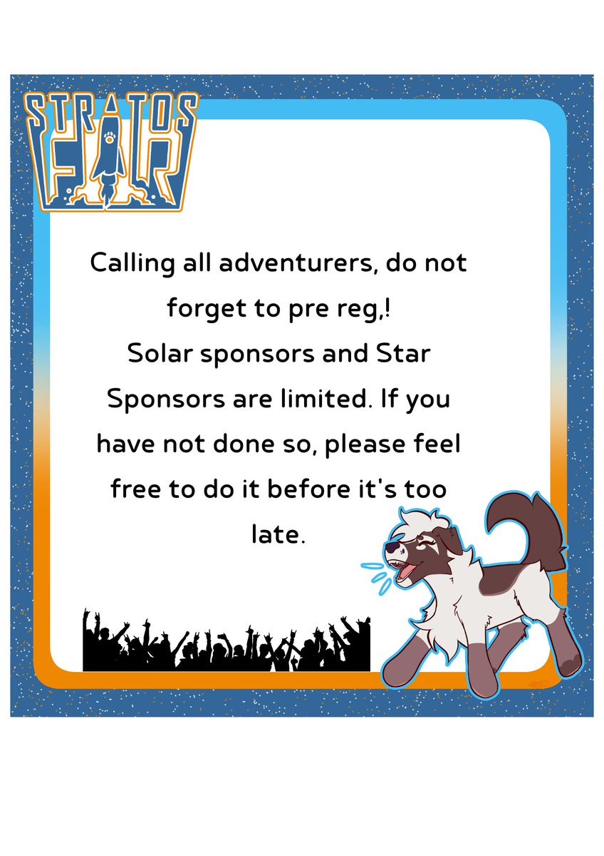 StratosFur's tweet photo. Pre-reg is still open, so get yours while you still can because they are filling up fast!

Link: https://t.co/Qq71Ji4GTb https://t.co/RYbr0fPM8i