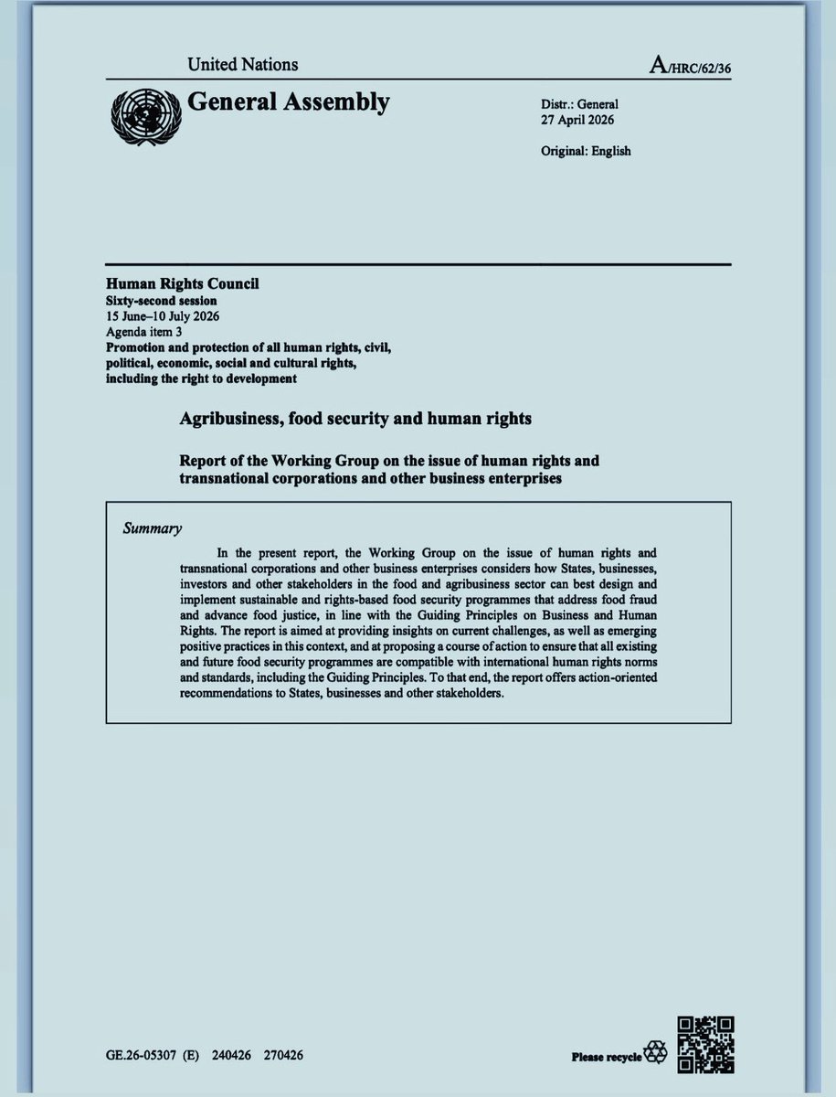 rights_centre's tweet photo. 📢 GHRC’s written input has been officially published and cited in the latest @UN_HRC United Nations Human Rights Council Report on Agribusiness, Food Security and Human Rights (A/HRC/62/36).

Read:  🔗 https://t.co/Xwf8IGz33q

Thank you @WGBizHRs 
#HumanRights #FoodSecurity #UN https://t.co/gZMhg0jDpF