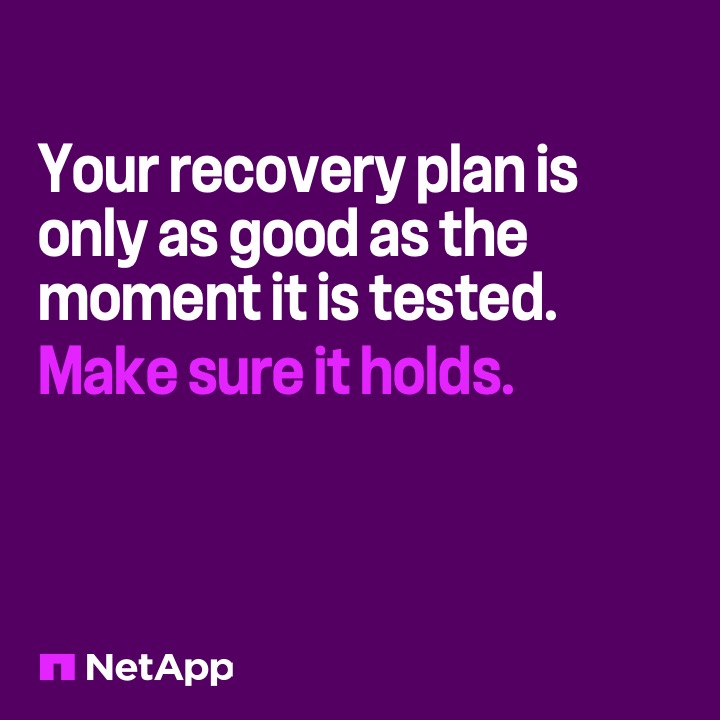 NetAppEMEA's tweet photo. Myth: recovery is fast.
Reality: most teams are still restoring days after an attack.
NetApp helps your recover in minutes.
Dispel the myths: https://t.co/VnCHdpIoDH
#NetApp #CyberResilience https://t.co/K5R2RQw35U