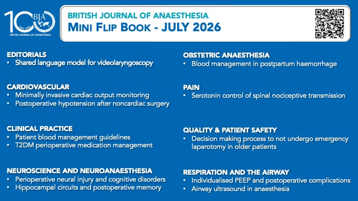 BJAJournals's tweet photo. Check out the new BJA #miniflipbook with all our FREE content from the July edition!
Articles on: #videolaryngoscopy #hypotension #neuralinjury #PPH #laparotomy #PEEP #ultrasound #airway
https://t.co/gPPax9KlVD https://t.co/sW8vTI8sMp