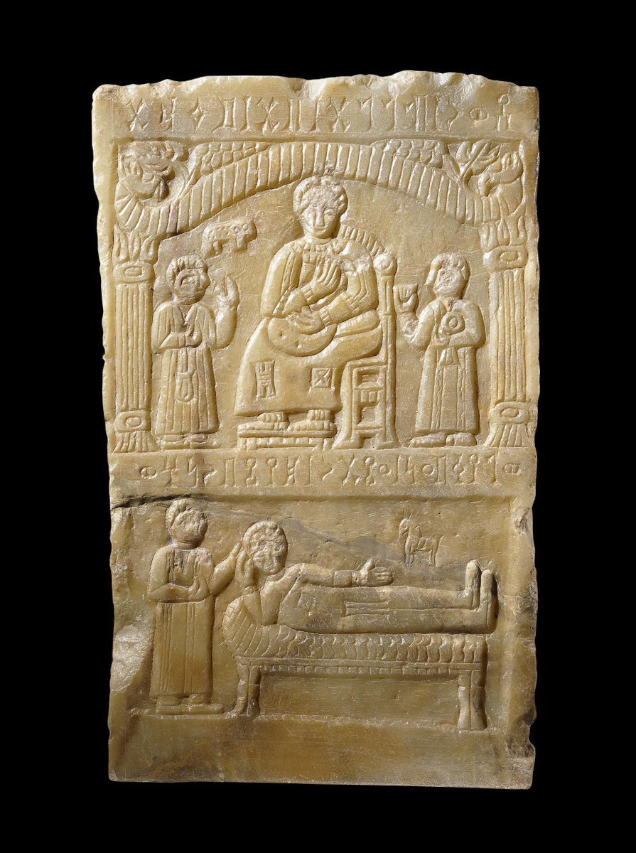 ASOResearch's tweet photo. Our #ObjectoftheWeek is a calcite funerary stele from Yemen, ca. 100 BCE–100 CE. The Sabaean inscription mentions a woman named Ghalilat and invokes the protection of the god Attar. BM 125041. 
© The Trustees of the British Museum, CC By-NC-SA 4.0.
#Yemen #Sabaean #Arabia https://t.co/RLjbVcEhnt