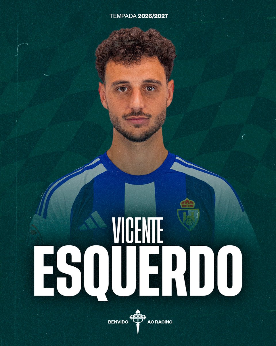 racingferrolsad's tweet photo. OFICIAL | Vicente Esquerdo, calidade e último pase para o centro do campo racinguista

Benvido Vicente 💚

📰 https://t.co/Lvvho1grsB

#SoñarEnGrande