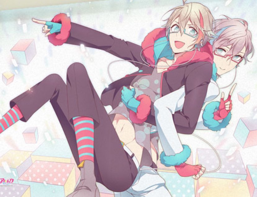 PiveePop's tweet photo. I’m gonna watch every idol anime in existence. I just finished I⭐️Chu (turns out i like twin tropes who would’ve guessed 🩷🩵🐾) and now it’s onto idolish7! https://t.co/zl06CUPkBT