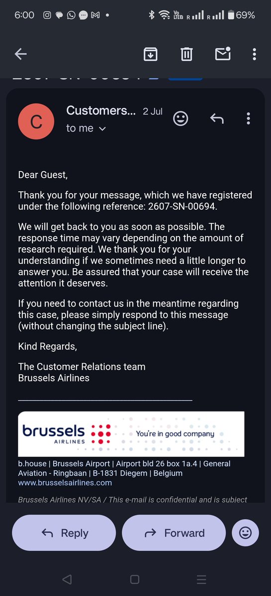 sameer_goyal90's tweet photo. @FlyingBrussels no response to the claim for the first necessities cost due to delayed baggage .. not important to you?? https://t.co/t6woReFSIH