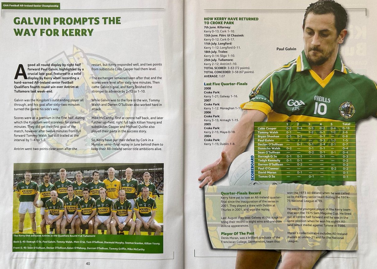 ProgrammesGaa's tweet photo. Various pages from 2009 All-Ireland Football Quarter-Final programme https://t.co/khShO200BL