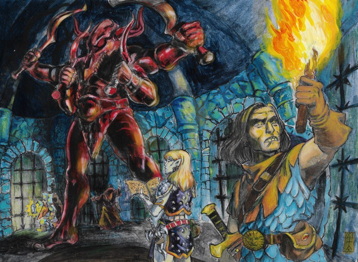 kectorian's tweet photo. Cover commission For OSR module Aventuras de la Marca del Este. Ink, gouache and digital finish.
#OSR
#ttrpgart
#illustrationㅤ
#commiss https://t.co/cicQXJkSr9