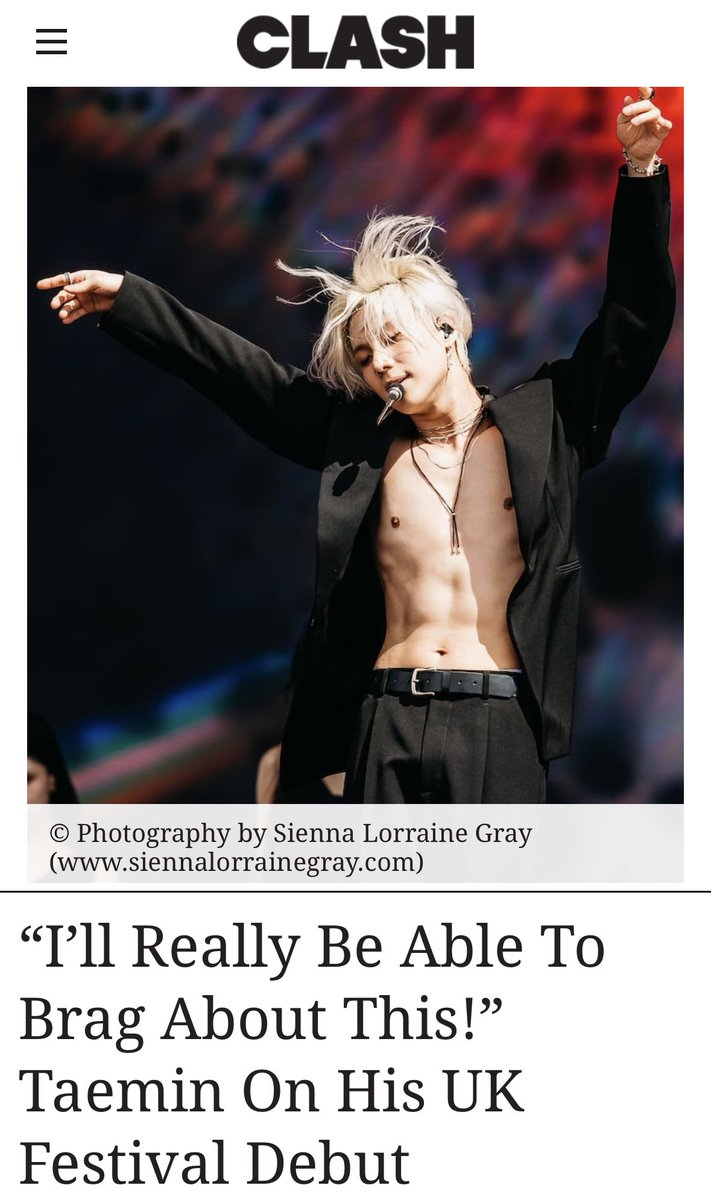 Loya_Taemint's tweet photo. Taemin’s interviews while in London for BST Hyde Park 2026 :

Tmrw magazine
Clash magazine
Flip your wig
Man about Town 

↗️https://t.co/0HuY65y2G9

➡️ https://t.co/zoKnXTQvAA 

➡️https://t.co/T9DhkCAXAv

➡️ https://t.co/cPYksHpskK https://t.co/fkC7GeuTOF