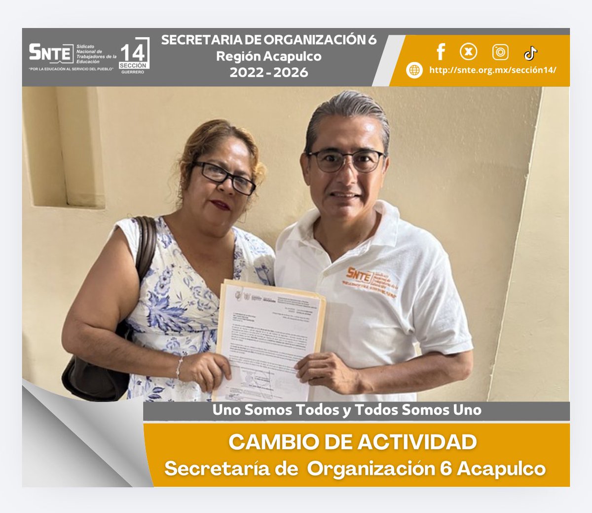 jairestrada1201's tweet photo. ✔️ Con el apoyo del Secretario General de la Sección 14 del SNTE, Mtro. Silvano Palacios Salgado, entregamos el CAMBIO DE ACTIVIDAD a compañera trabajadora del nivel de preescolar.

✔️ Trabajando en cercanía con los trabajadores de la educación. 
 
Secretaría de Organización 6️⃣ https://t.co/eYiNABEgpF