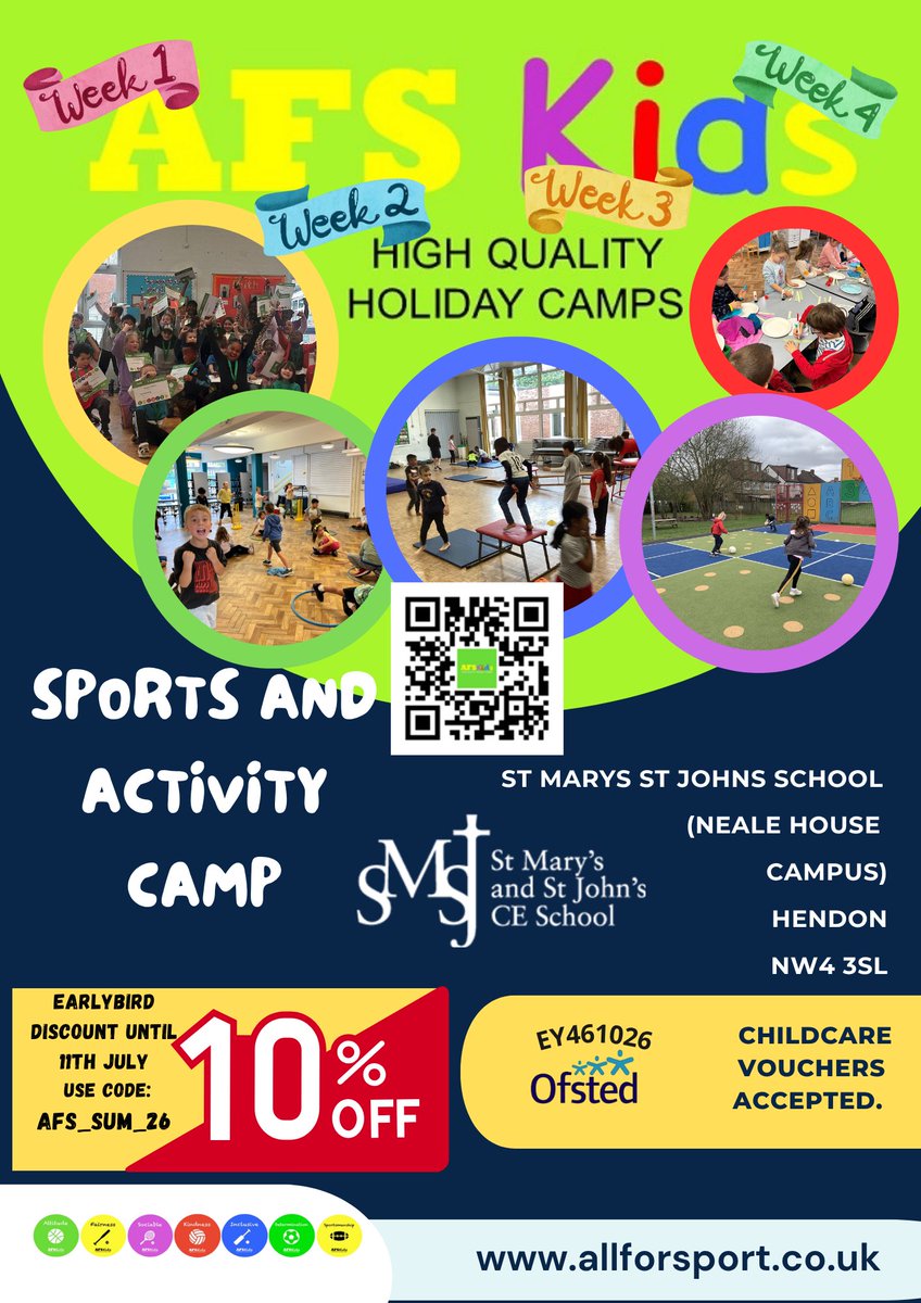 AFSCamps's tweet photo. Last 2 Days to get 10% OFF Your Booking this Summer @AFSCamps BOOK TODAY!!🗺️🏀⚽️🔬🏏🏅 https://t.co/cnCKk3PPjm