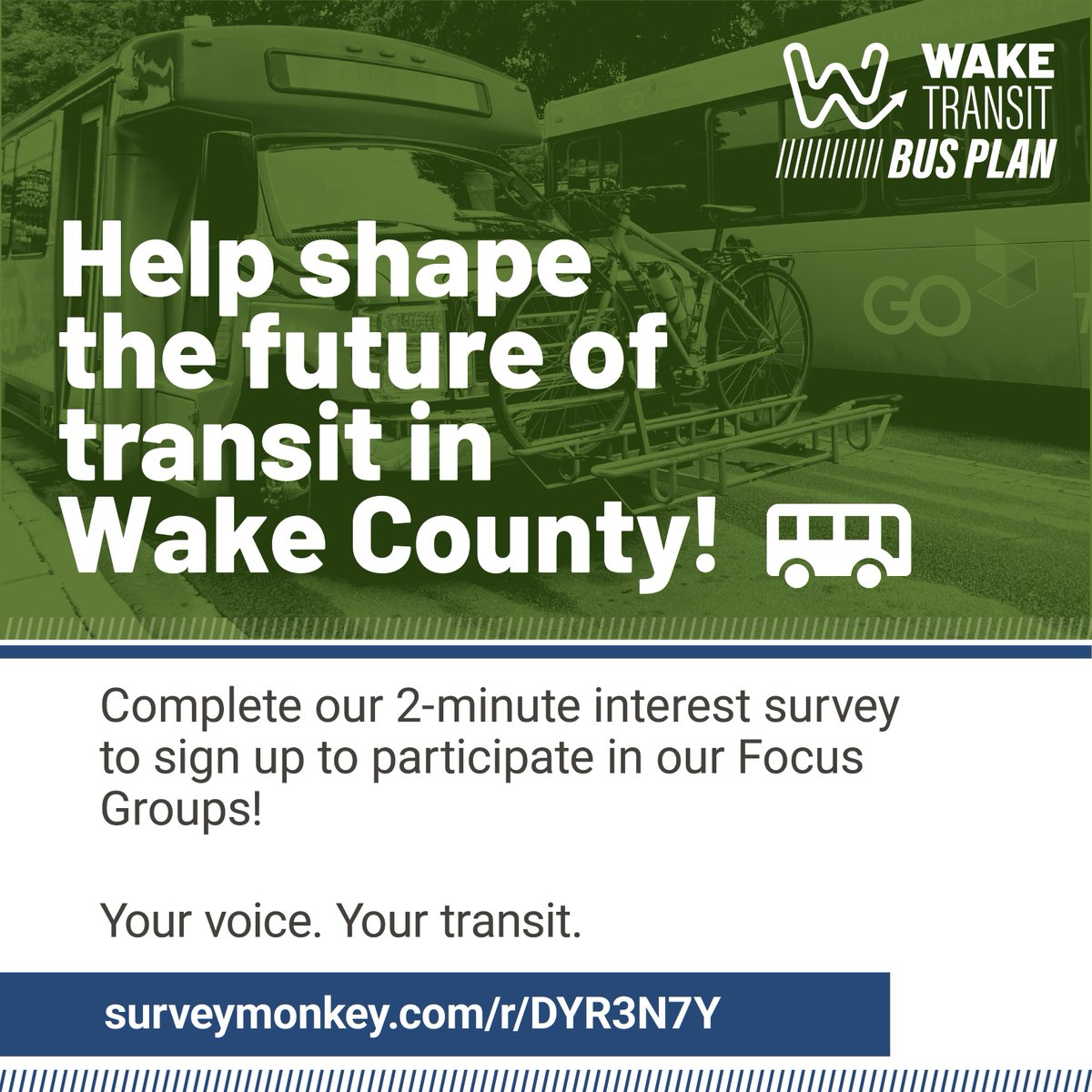 GoRaleighNC's tweet photo. Help shape the future of bus service in Wake County! 🚌

Join an August focus group (in person or virtual) to share your feedback on future transit improvements.

Take our 2-minute survey through the link below to be considered. Space is limited!

🔗 https://t.co/4i29EWshzQ https://t.co/vrI9s4QcIY