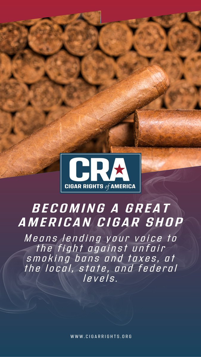 CigarRights's tweet photo. Apply here: https://t.co/wQAHnjLEJ1

#PremiumCigars #Cigars #CigarRightsOfAmerica #ProtectYourRights https://t.co/lWwSnldbMK