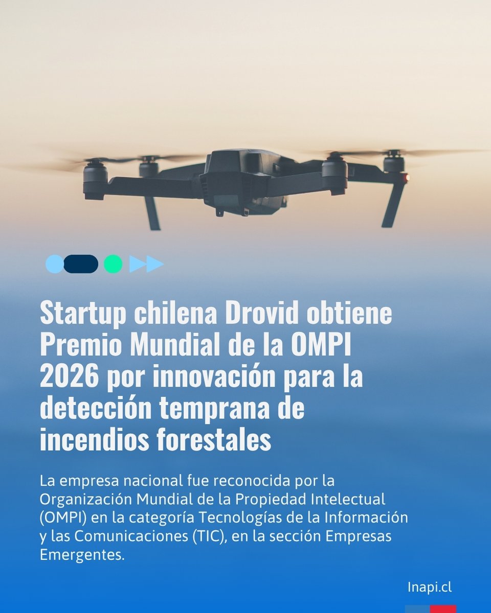 inapichile's tweet photo. 🌎La startup chilena Drovid fue una de las 11 empresas ganadoras del Premio Mundial de la OMPI 2026. 
👉 Todos los detalles en el siguiente enlace: https://t.co/3cXRDPMPGv https://t.co/XixVpj4BPA