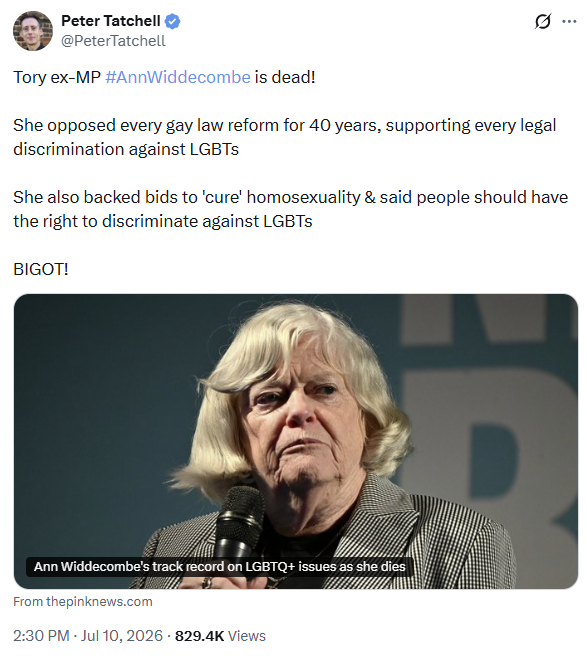 TRobinsonNewEra's tweet photo. So, @PeterTatchell  is a pro boy loving advocate and a total C*nt, he's also a pro queer weirdo.

Ann was right about the likes of Peter Tatchell and his ilk. https://t.co/aRpLWcO3OV