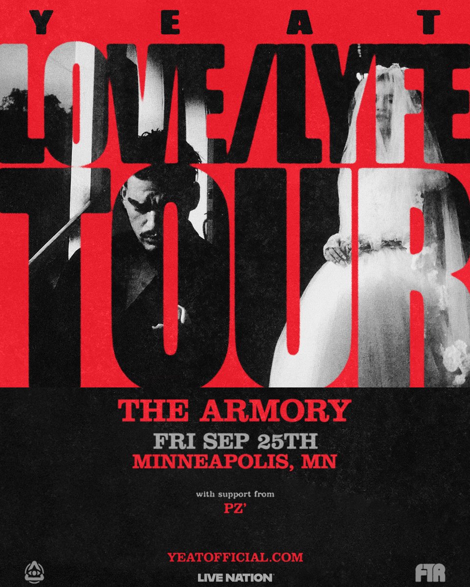 ArmoryMn's tweet photo. NEW DATE! Yeat: The LOVE/LYFE Tour is coming to The Armory on September 25th with new special guests PZ’! Get tickets now at https://t.co/Q9266dHkt2 https://t.co/UIJY5Y1miG
