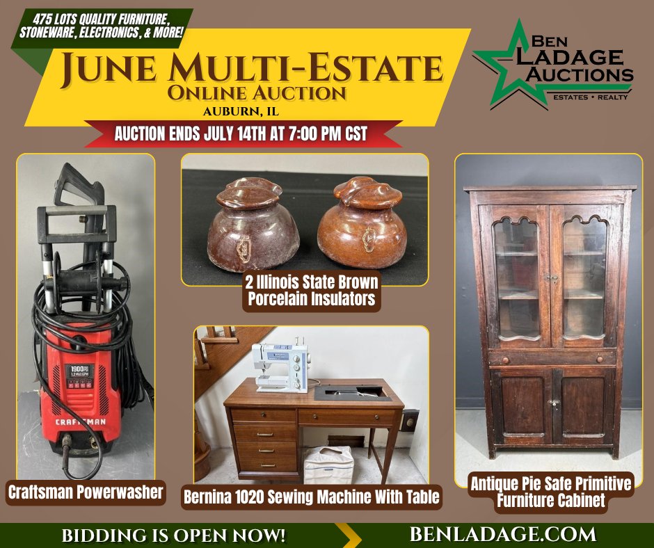 BenLadage's tweet photo. HOT LOTS🔥 There's only 4 days left to bid on our June Multi Estate Online Auction! Don't miss your chance to bid on these quality lots &amp; many more - Head to https://t.co/XL7ynEHcAL to browse &amp; bid! https://t.co/9XeU3xCQcX