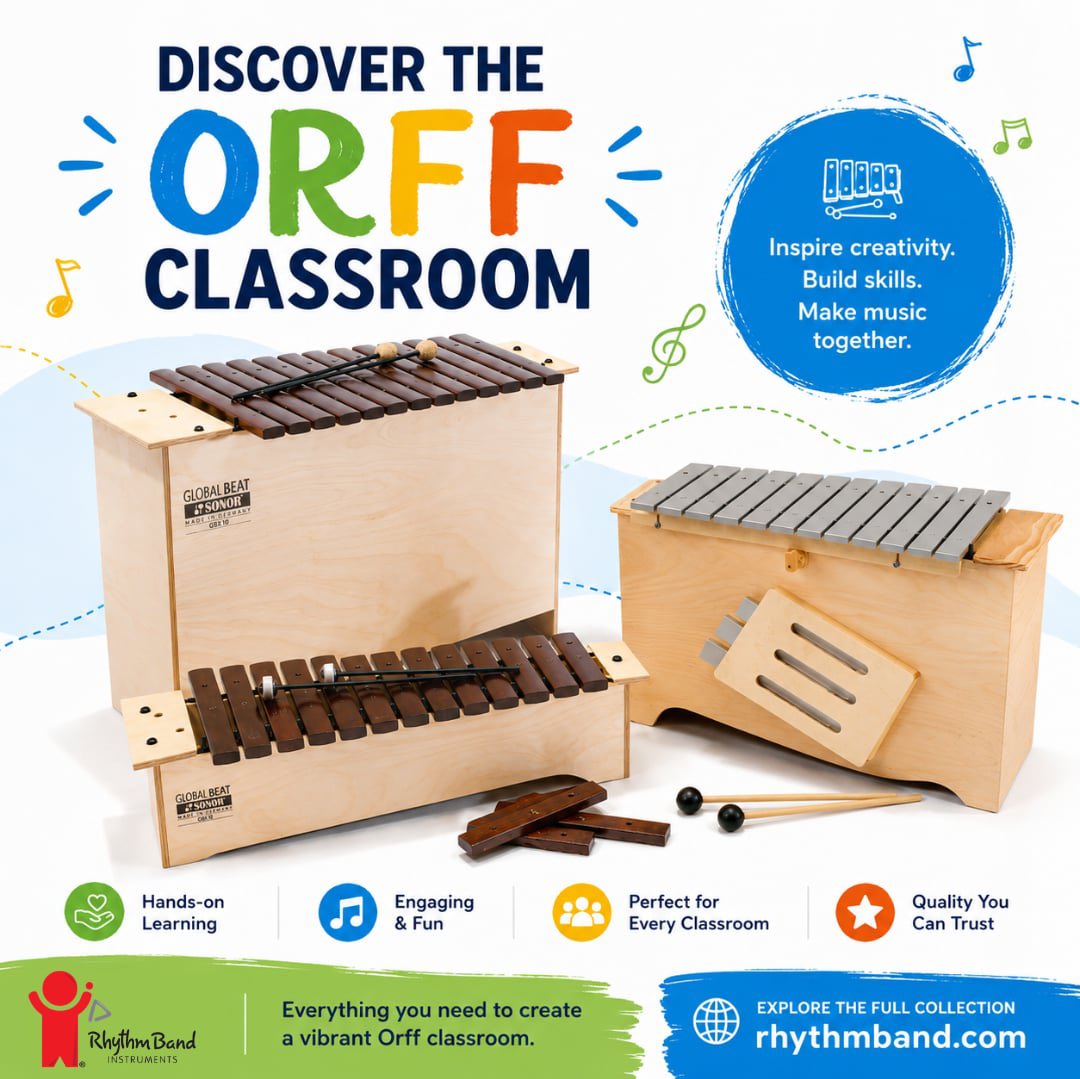 RBInstruments's tweet photo. Discover the Orff Classroom.
From xylophones and metallophones to classroom essentials, Rhythm Band® has everything you need to inspire the next generation of musicians.
✨ Explore the complete Orff Collection at https://t.co/TSnt1RrDvh
#RhythmBand #Orff #MusicEducation https://t.co/NHbn4Jb0Ki