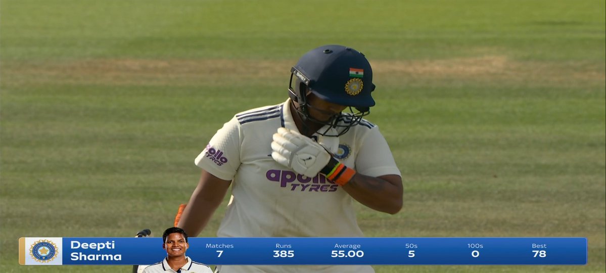 SomeshJangra07's tweet photo. DEEPTI SHARMA SMASHED HALF CENTURY VS ENGLAND. #INDvsENG #Test #SmritiMandhana https://t.co/9sI9UsT9tK