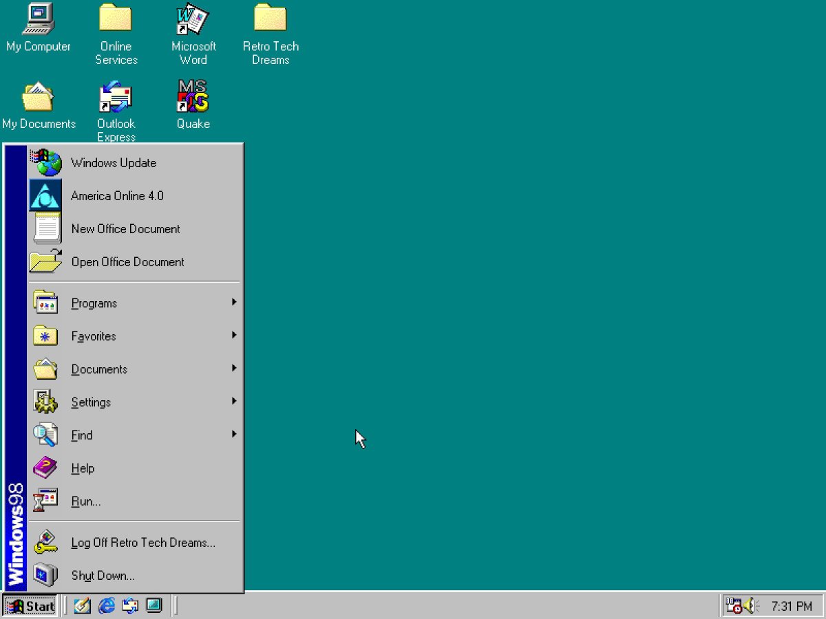 RetroTechDreams's tweet photo. Windows 98 https://t.co/8NuYjXkXZ8