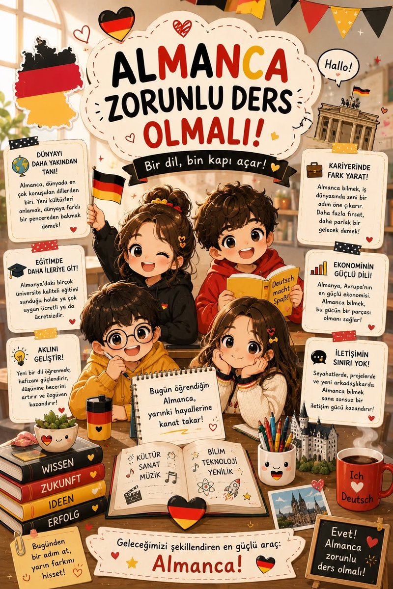 pooto23's tweet photo. #AlmancaZorunluOlsunÖğrencilerimize yalnızca bugünü değil, geleceği de öğretelim. Almanca yeniden ortak ders olarak hak ettiği yeri almalıdır.
@cengizmete @meb_ogm @meb_ttkb @cemgencoglu
#AlmancaZorunluOlsun https://t.co/uPVmwU7RFF
