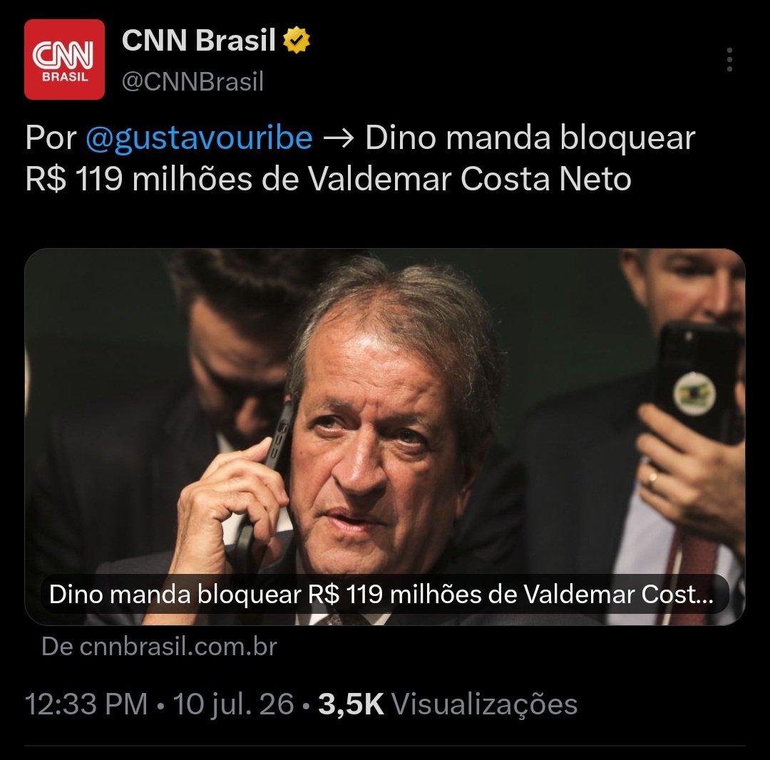taoquei1's tweet photo. Longe de mim querer defender o Valdemar, mas o dino tem que provar que ele embolsou esse dinheiro. Se for indicação politica de emenda, e a investigação for apenas por isso, seria apenas mais um absurdo... e mais absurdo ainda terem ido apenas atrás do Valdemar ja que TODOS fazem isso.
Vamos aguardar pq esperamos que o Dino torne os indícios que levaram a essa investigação, públicos.
É o MÍNIMO.