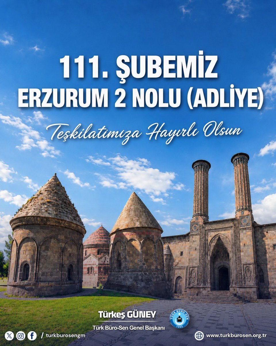 TurkBuroSenGM's tweet photo. 📍 111. ŞUBEMİZ ERZURUM 2 NOLU(ADLİYE)

Teşkilatımıza hayırlı olsun. https://t.co/l9al4FyLtp