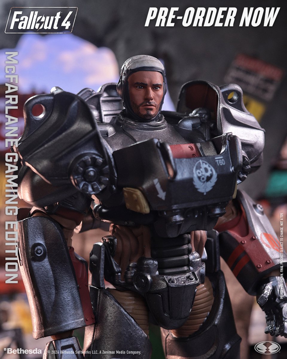 mcfarlanetoys's tweet photo. Paladin Danse (Fallout 4) is available pre-order NOW at select retailers! ➡️ https://t.co/TluT9RgC3I 

7" McFarlane Gaming Edition metallic painted action figure includes extra hands, helmet, art card and base    

#McFarlaneToys #Fallout #Fallout4 #PaladinDanse https://t.co/LBN5GwxCRU