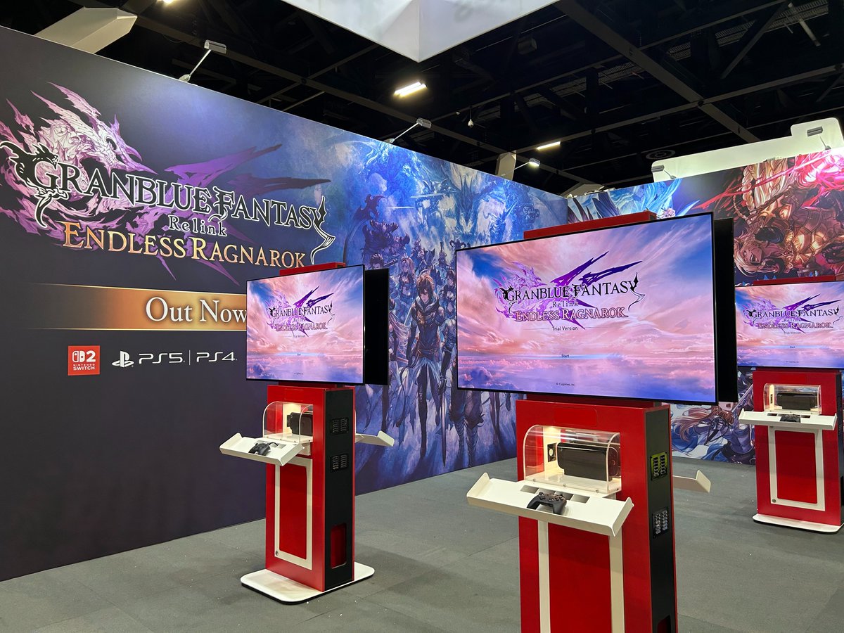 Cygames_EN's tweet photo. Day 1 of SMASH! 2026 in Sydney is under way! Visit the Cygames booth 1-414 (Level 1) to

🎮 Play Granblue Fantasy: Relink - Endless Ragnarok
🥕 Strike a pose at the Umamusume: Pretty Derby photo spot
🛍️ Snag souvenirs from the CyStore

We can't wait to see you there!

#smashcon2026