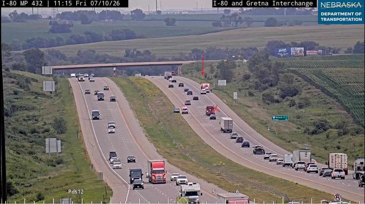 Update: Both shoulders are blocked, expect delays.