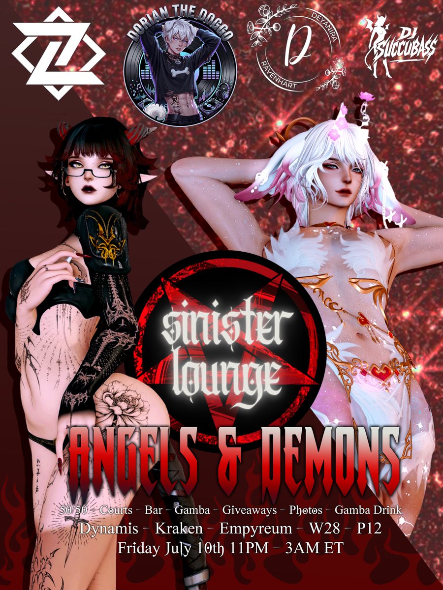 TheVampyCatte's tweet photo. Angels and Demons gather tonight for a Sinister party for our sweet Love Bunny's birthday. Are you an angel or are you demon - show us tonight!? 

Flyer by: @/mothlander https://t.co/sotkW9GJpt