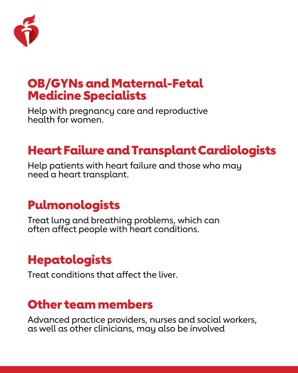 American_Heart's tweet photo. An adult congenital heart disease (ACHD) care team is an all-star group of multidisciplinary health care specialists designed to match each person’s unique heart and health needs. Here’s what a typical team might look like. https://t.co/1yUevoUuW8