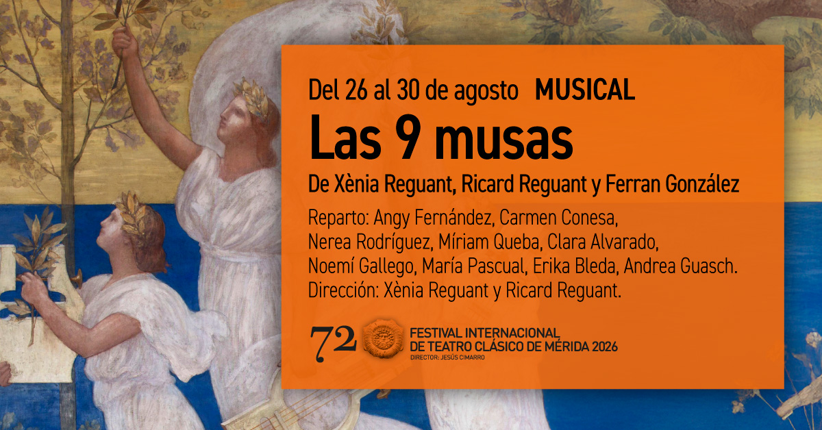 Festival_Merida's tweet photo. El único musical de la programación del #TeatroRomano cerrará #Merida72.

🎶 'Las 9 musas': música pop, electrónica, humor, coreografías y un Olimpo puesto patas arriba.

📅 Del 26 al 30 de agosto 🎟️ https://t.co/DrphpWZMzU https://t.co/lGg9ldIXub