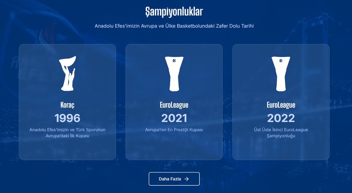 lacivertbeyaz76's tweet photo. Yeni açtığımız internet sitemizin en çok beğendiğimiz alanı 💙🤍 

Türk spor tarihinin en başarılı kulübünün taraftarları olarak bu üç Avrupa kupamızı yalnızca görseller ile değil üç güzide makale ile süsledik 🏆

İnternet sitemizin blog sekmesinden makaleleri inceleyebilirsiniz 👇

https://t.co/2W0n56rFRr

#AnadoluEfes #LacivertBeyaz