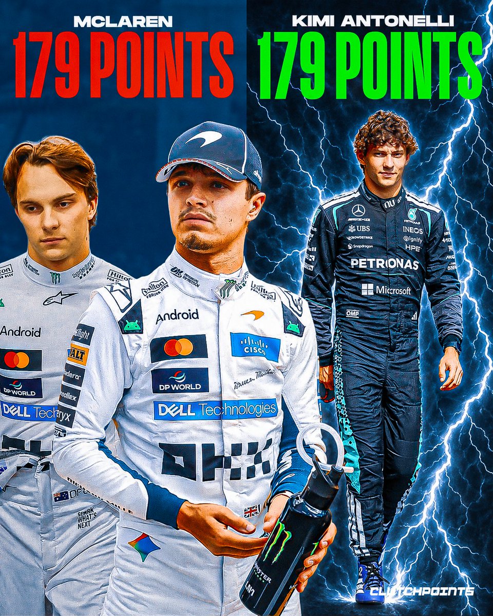 RacingOnCP's tweet photo. Kimi Antonelli is making his second Formula 1 season one to remember.

The championship leader has 179 points, matching McLaren's total all by himself. https://t.co/3SEwQRFPBp