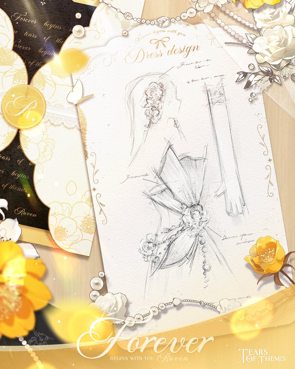 TearsofThemisEN's tweet photo. ✦ #ToT5thAnniv Ceremony Preparations - Wedding Dress ✦

"Any dress would look absolutely stunning on you anyway."

※ The #TearsOfThemis "You are the only truth in my heart" wedding dress design gameplay is now available! Head into the game and design your very own wedding dress with him!

🔔 Ceremony Countdown: 4 Days