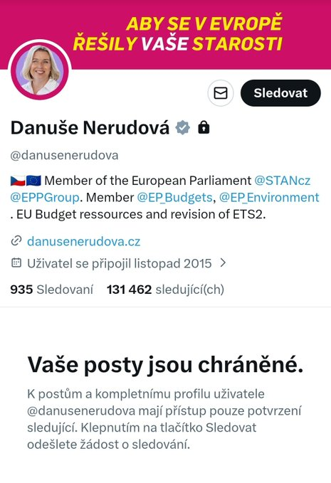 jbetlach's tweet photo. Politik, který není schopen vést se svými voliči diskusi a snášet kritiku, by měl zvážit, zda je veřejná služba tou správnou kariérní volbou.

Nechcete zvážit změnu profese, paní @danusenerudova? Veřejnosti byste tím možná prospěla víc než celou svou politickou kariérou. https://t.co/ynJqCX7Skk