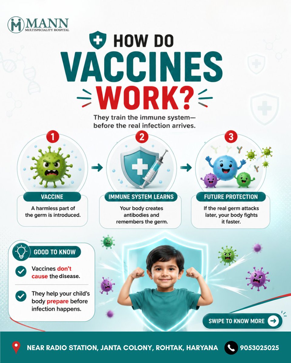 MannHosp9426's tweet photo. Slide to know important pointers that every parent must know about Vaccination💉👨‍👩‍👧‍👦
Even if you've missed a dose, it's not too late talk to your pediatrician about a catch-up schedule.
📲 Emergency - 90530 25025

#vaccination #pediatrics #immunization #childcare #mythvsfact #pedo https://t.co/ustGCBkwbF