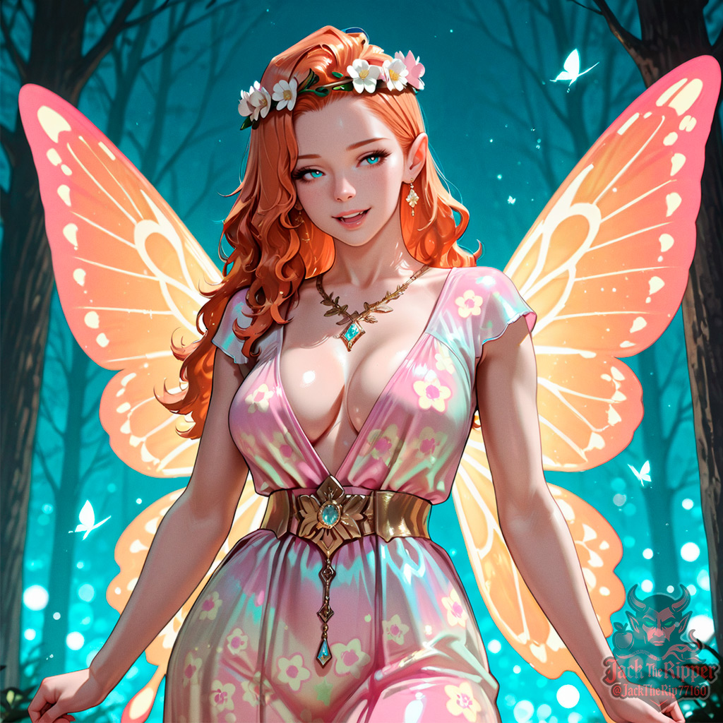 JackTheRip77160's tweet photo. Amy has become a forest fairy... so cute! 😍😍
#FaeFriday by @Alaryn_Heart + #fashionfridayAI by @rewsterp
#AIart #StableDiffusion #DigitalArt #AIArtists #SFW https://t.co/Rkiol0cFCH