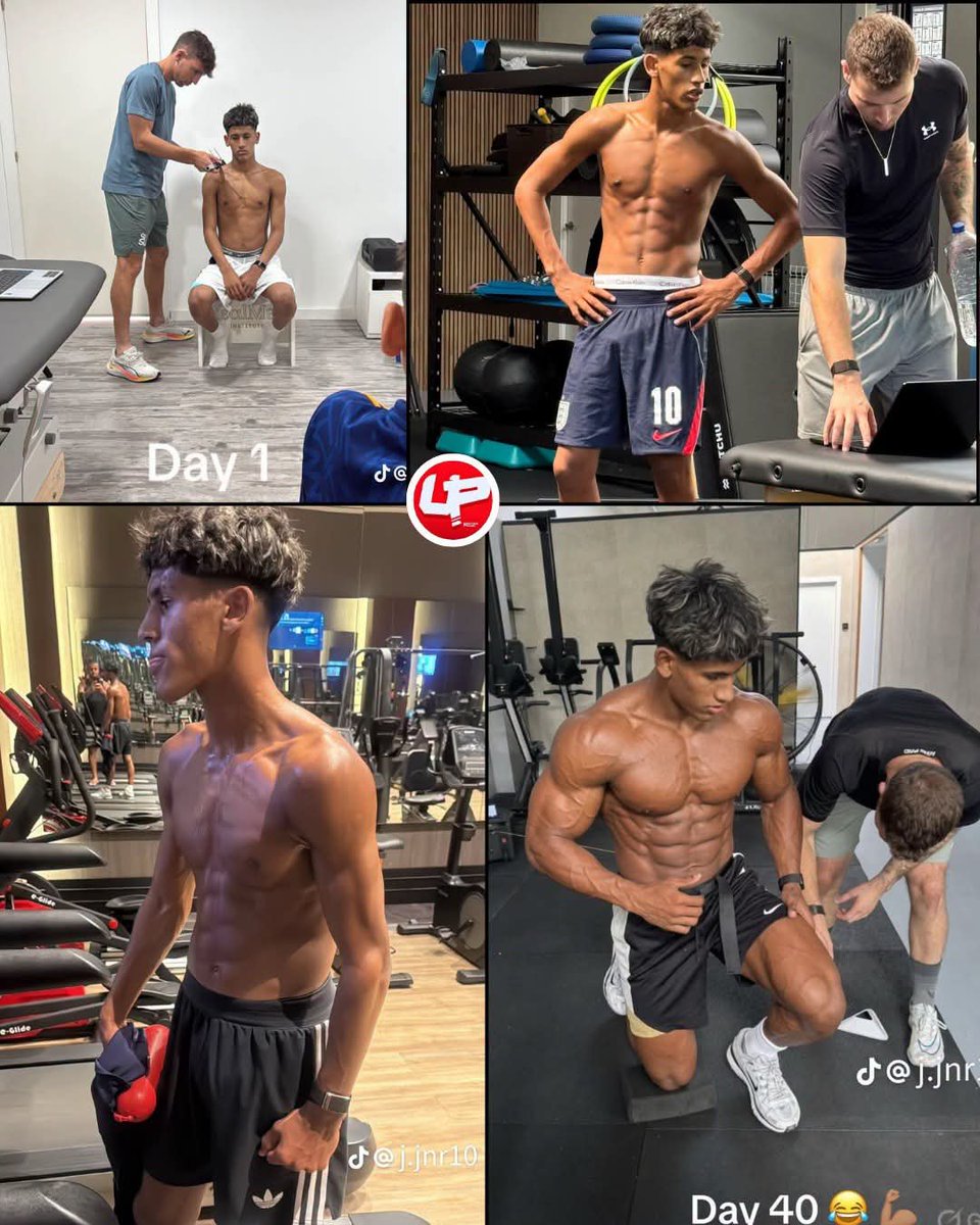 UtdPride's tweet photo. 🚨📸 JJ Gabriel via TikTok — he continues to work hard on his physical development ahead of next season. 💪🔴

The last photo… 🤣👀🔥 https://t.co/GpaWWoKEJC