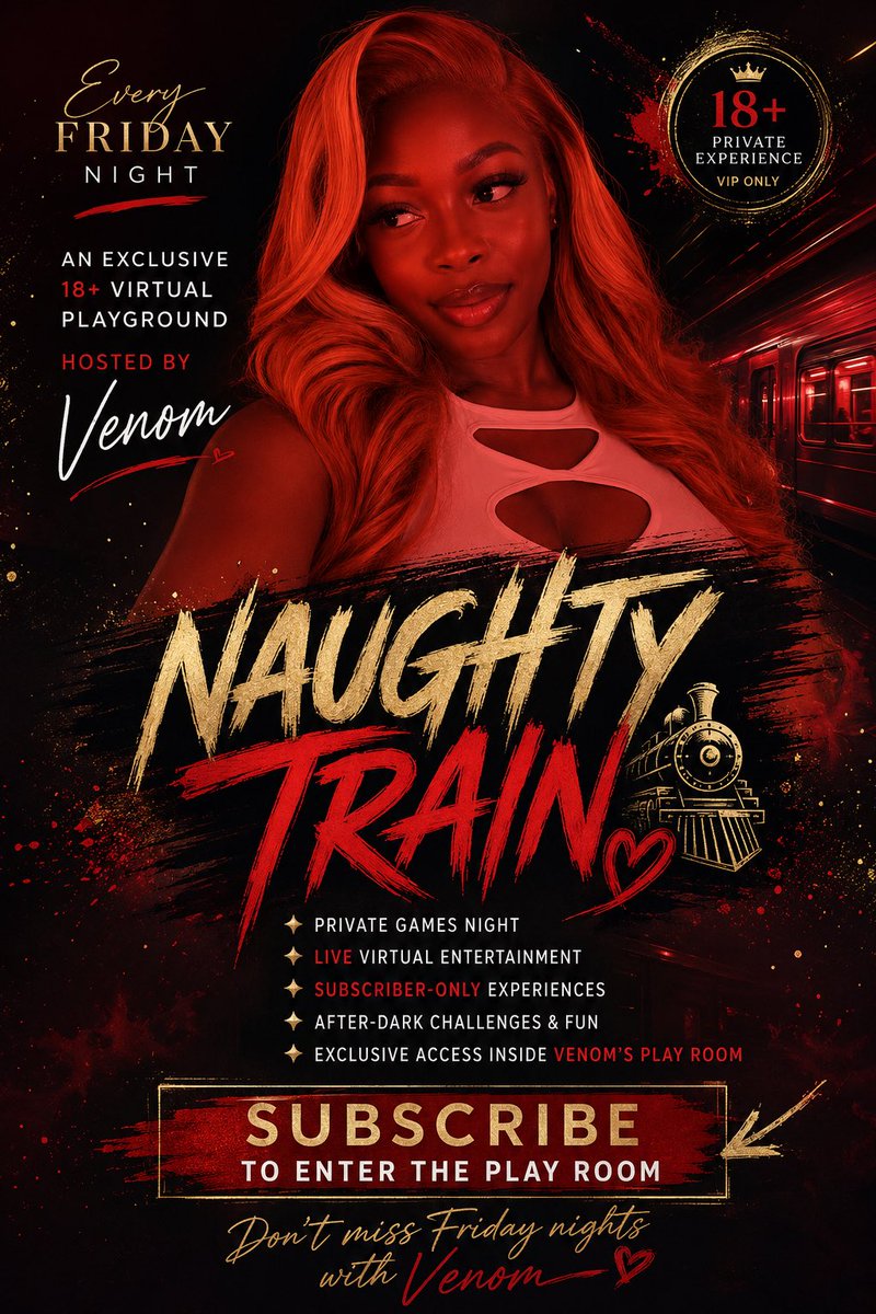 Venomlust_'s tweet photo. A little reminder…

Some Friday nights are meant to be experienced, not watched from the outside. 😉

Venom’s Play Room is waiting.

Are you getting your seat or watching everyone else enjoy the ride? 🚂

Venom’s Room ⬇️: 

https://t.co/DbMkjCNcnb https://t.co/lsoQYQmtsF