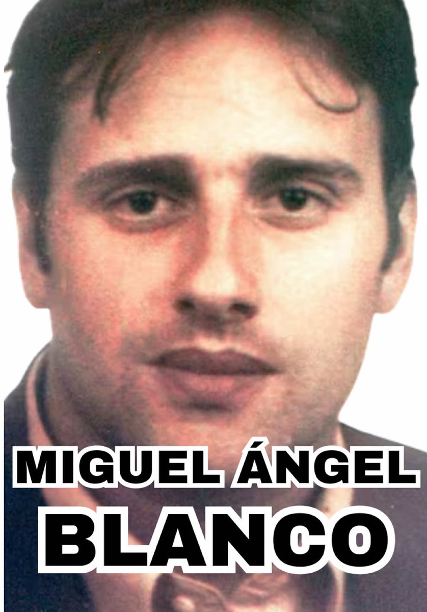 TwitteandoHE's tweet photo. #HistoriaDeEspaña 10/7/1997

29 años del secuestro y ejecución del joven economista Miguel Ángel Blanco que ejercía como concejal del Partido Popular en la localidad vizcaína de Ermua.

#NiOlvidoNiPerdon https://t.co/cdiQTheSEY