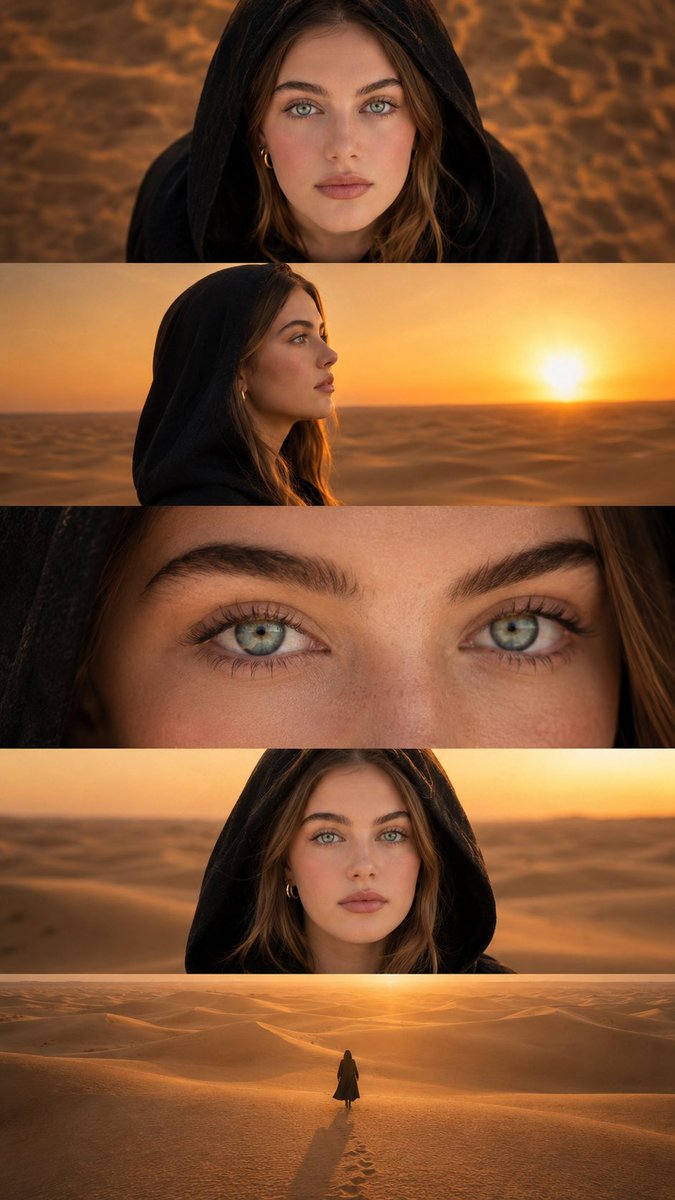Cinematic Multi-Panel Character Collage
