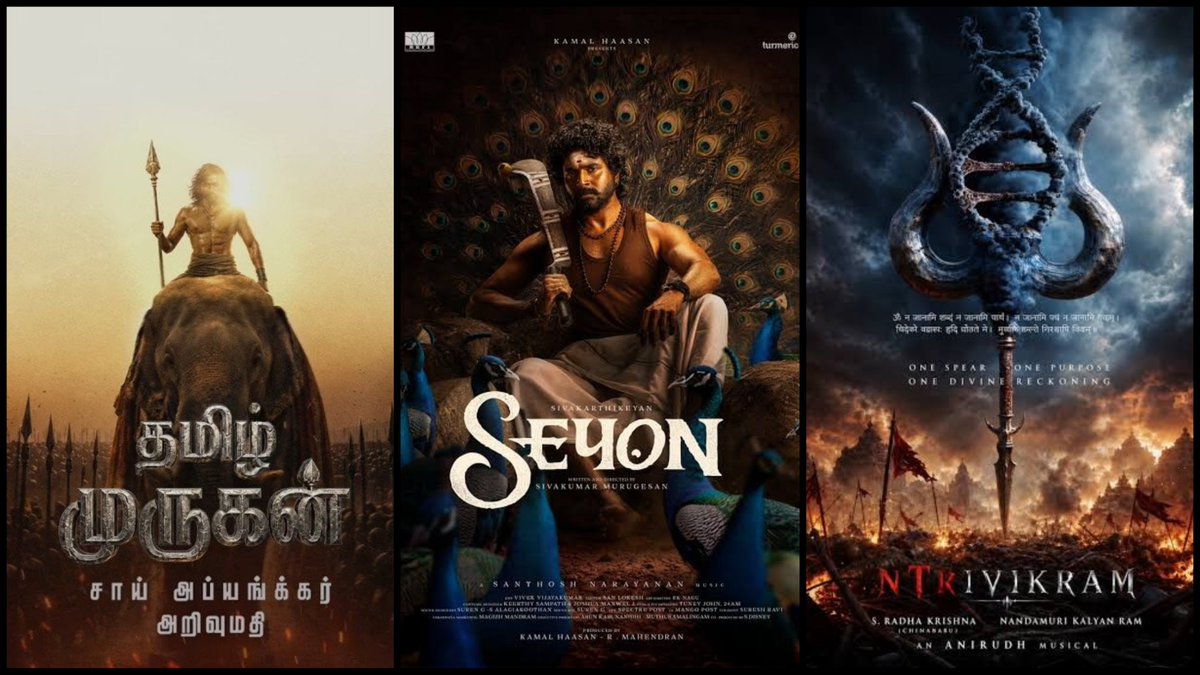 iammoviebuff007's tweet photo. Murugar's Supremacy..🔥🎥

• Sivakarthikeyan's #SEYON
• Dhanush's #ThamizhMurugan 
• JrNTR's #GodOfWar https://t.co/yixhM1Ejb6