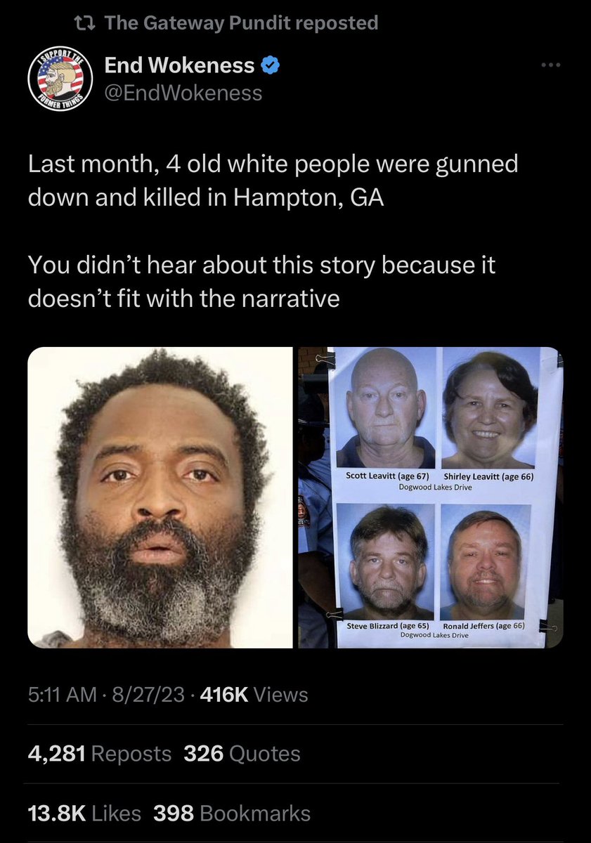 FollowVigilante's tweet photo. As President, I will be the ivermectin, fenbendazole, and methylene blue cocktail to the cancerous metastasization of #BlackViolence in America.

Black Americans are responsible for over 53% of all violent crime though they only represent approximately 13% of the US population. 

Black Americans have become increasingly more openly #racist in their violent attacks, particularly against whites, including on social media, with impunity.

As the incoming President, I will ensure that #violent and racist #BlackAmericans are put in state or federal prison for #LIFE. No parole. No possibility of release ever again. 🚫

Black America govern yourselves accordingly. Your time of lawlessness without severe consequences, is OVER. 💯

@FollowVigilante ✔️
